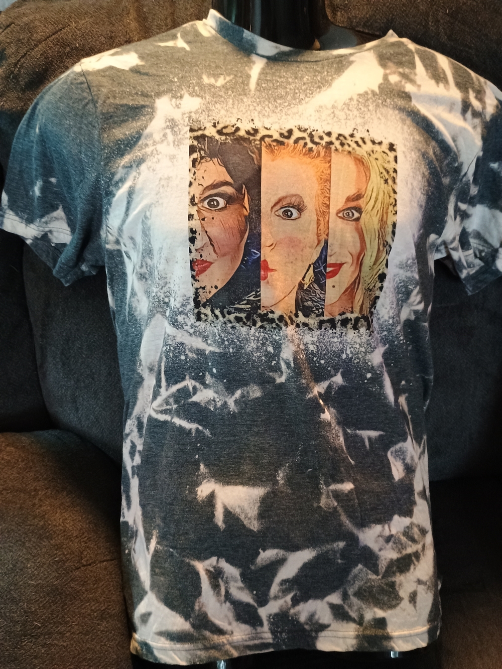 Hocus Pocus Sanderson Sisters T-Shirt Medium Handmade Hand Bleached Halloween Te